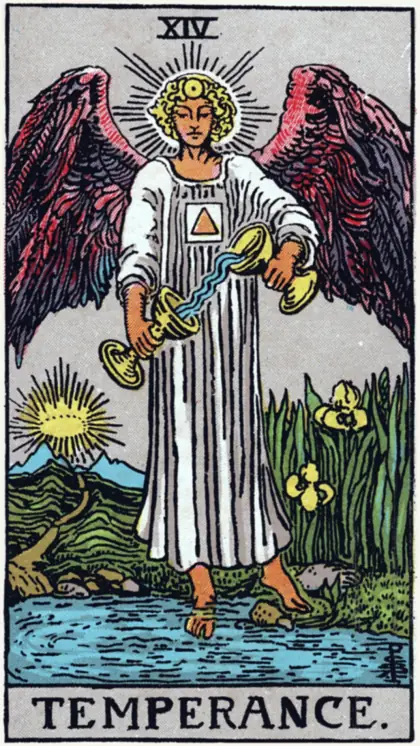 La Templanza, arcano mayor del tarot Rider-Waite