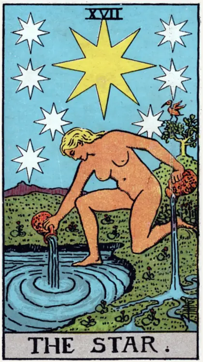 La Estrella, arcano mayor del tarot Rider-Waite