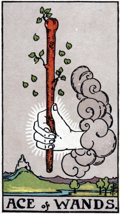 As de Bastos, arcano menor · bastos del tarot Rider-Waite