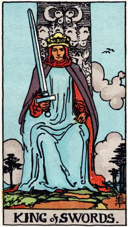 Rey de Espadas, arcano menor · espadas del tarot Rider-Waite