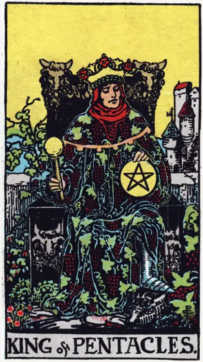 Rey de Oros, arcano menor · oros del tarot Rider-Waite