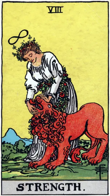 La Fuerza, arcano mayor del tarot Rider-Waite