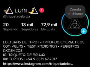 Foto de Triqueta de Bruja / Luni, tarotista